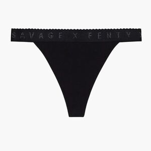 Savage X Fenty cotton high  leg thong caviar Black size 2X NWT.